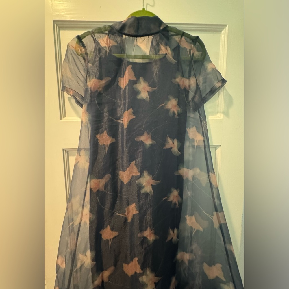 Staud Calluna Dress in Botanical Navy - Picture 6 of 7